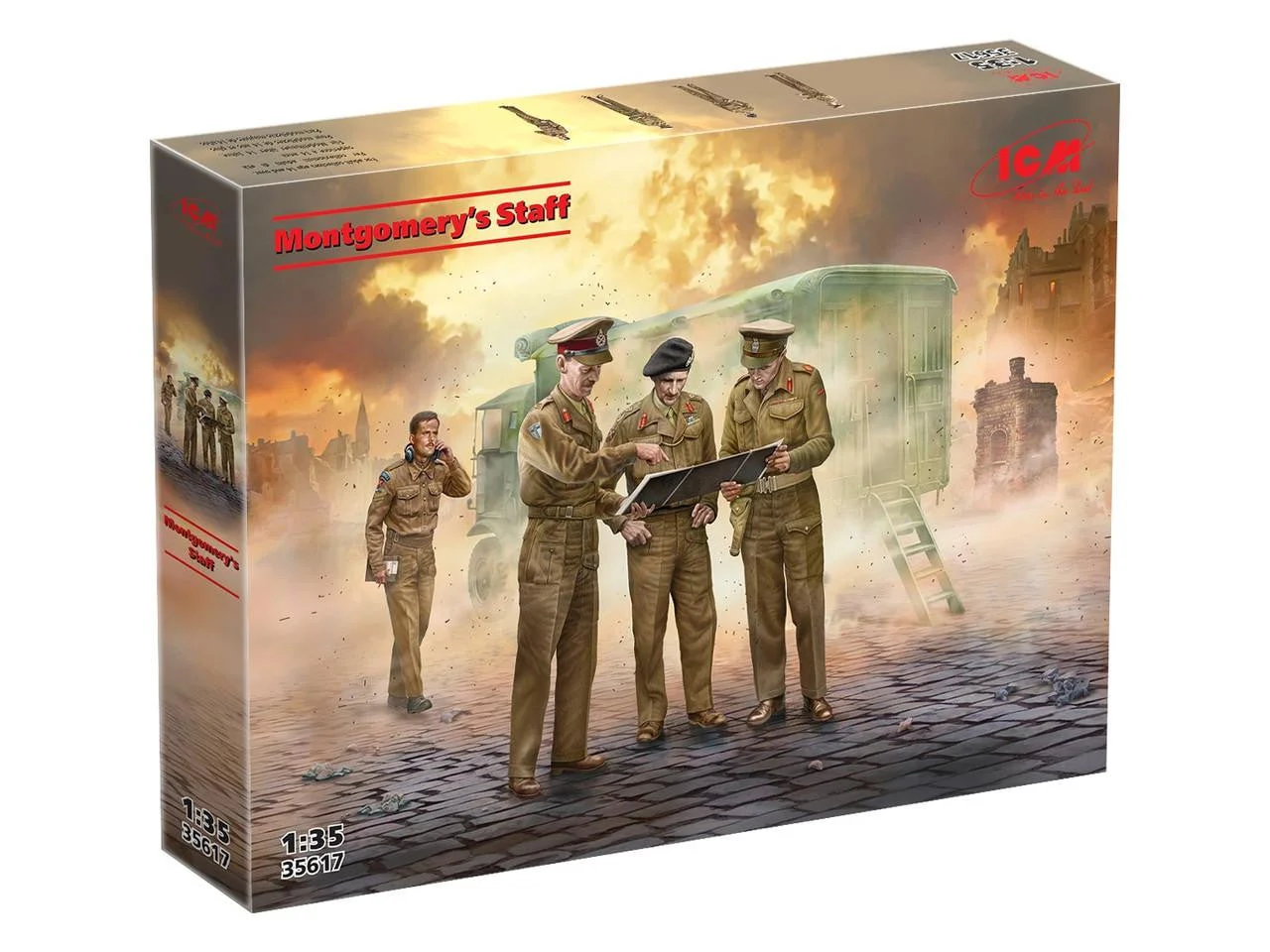 ICM Models 1/35 Montgomery's Staff Figure Set Plastic Model Kit