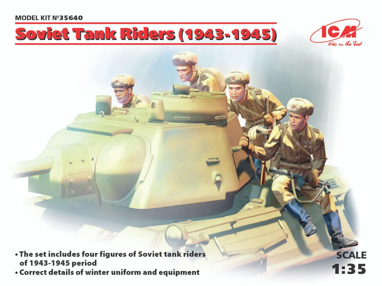 ICM Models 1/35 Soviet Tank Riders (1943-1945) (4 figures)