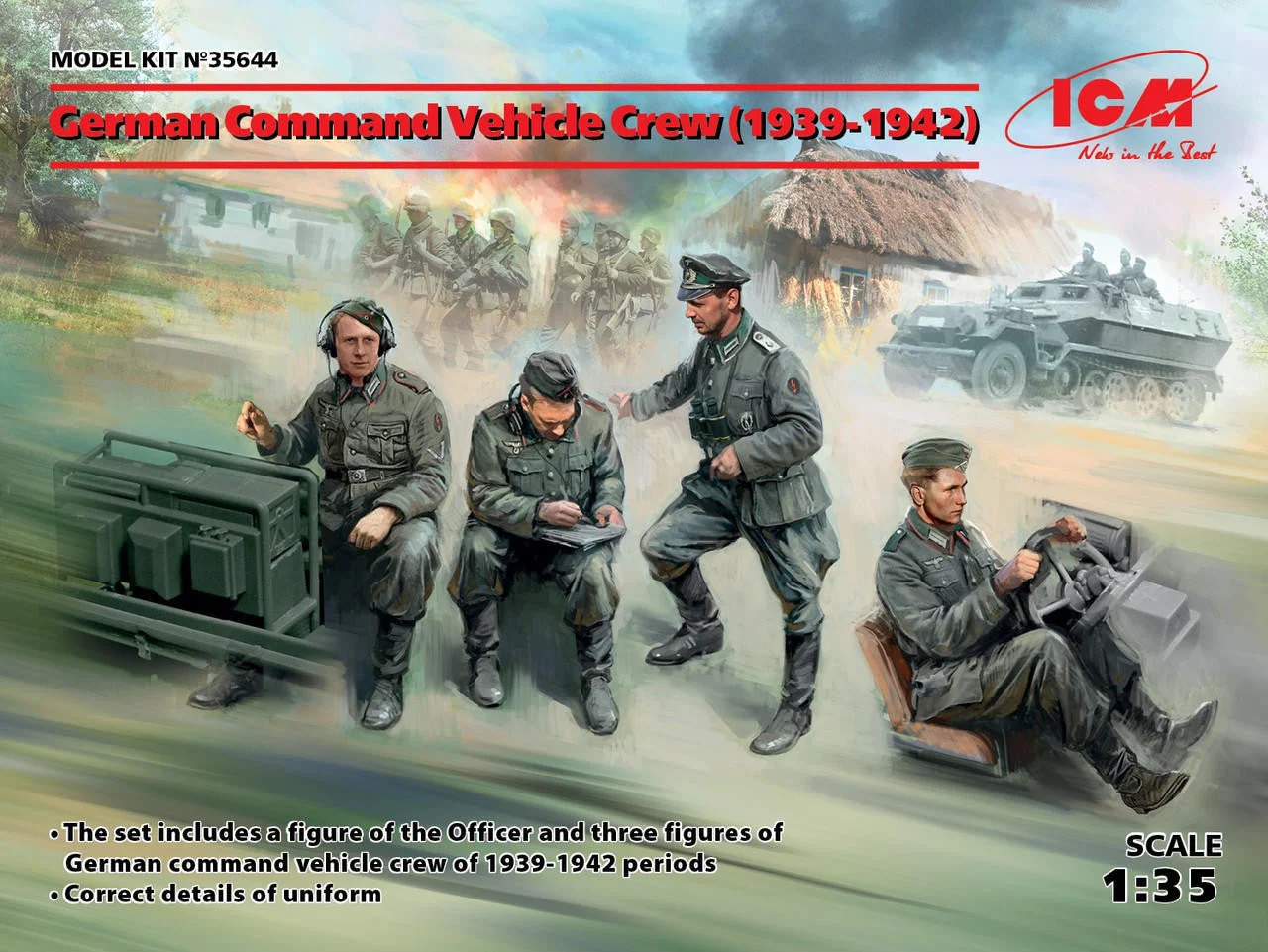 ICM Models 1/35 German Command Vehicle Crew (1939-1942) (4 figures)
