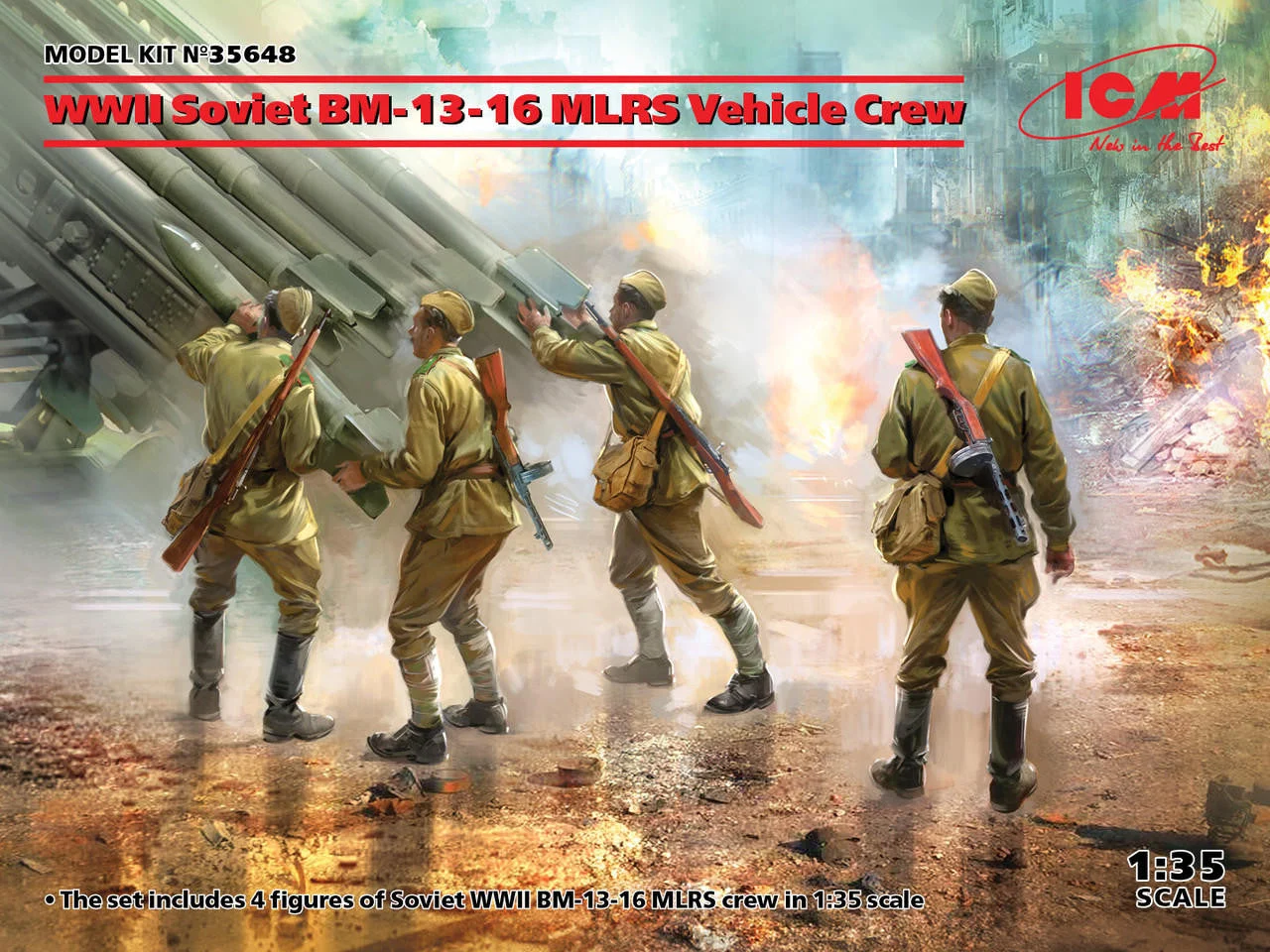 ICM Models 1/35 WWII Soviet BM-13-16 MLRS Vehicle Crew