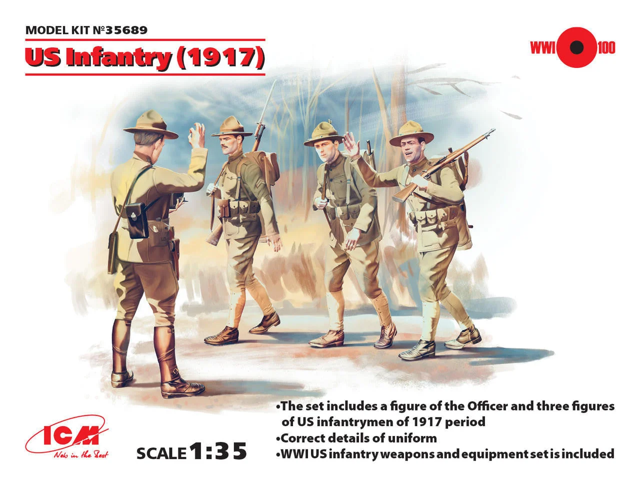 ICM Models 1/35 US Infantry (1917) (4 figures)