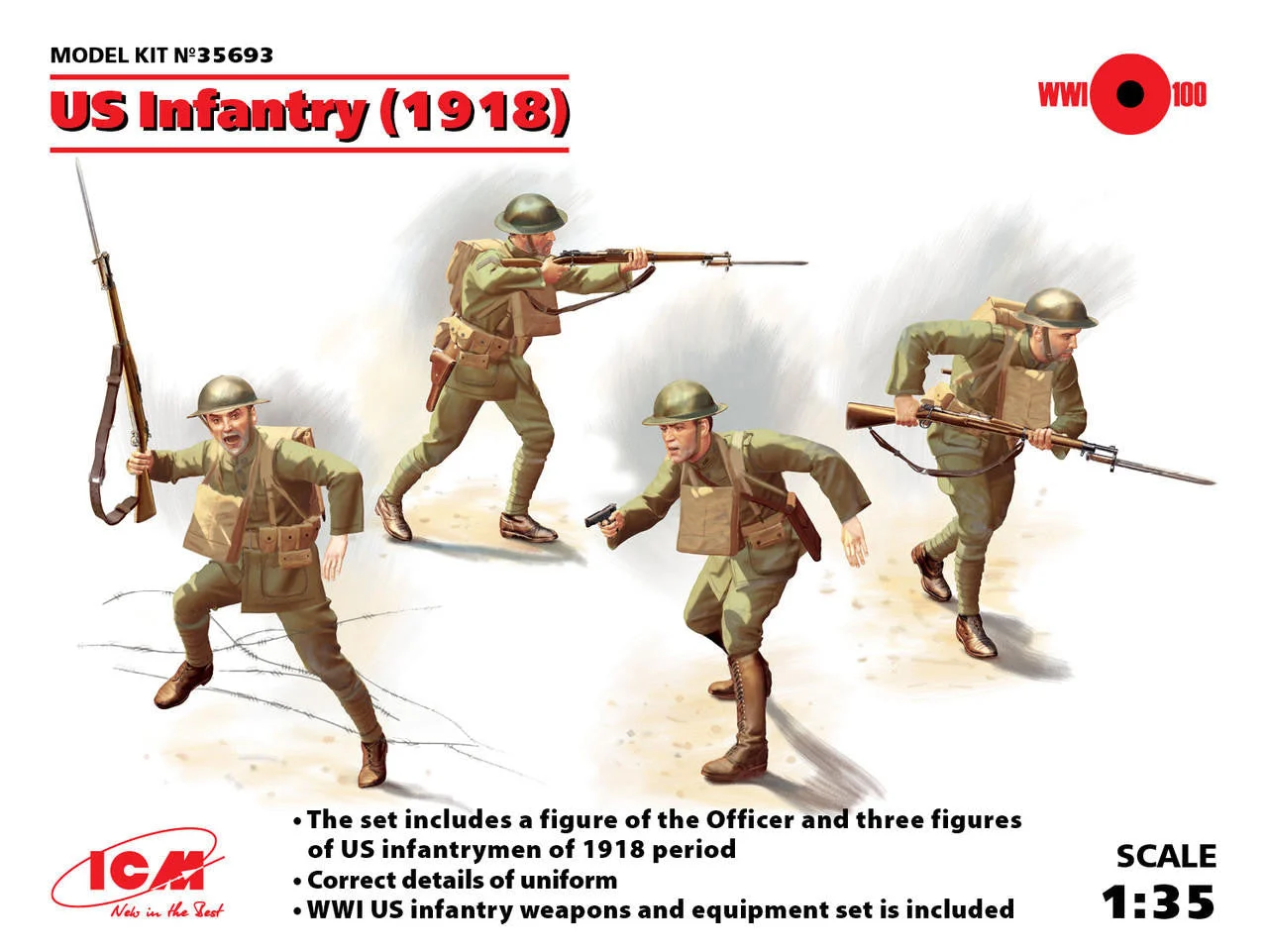 ICM Models 1/35 US Infantry (1918) (4 figures)