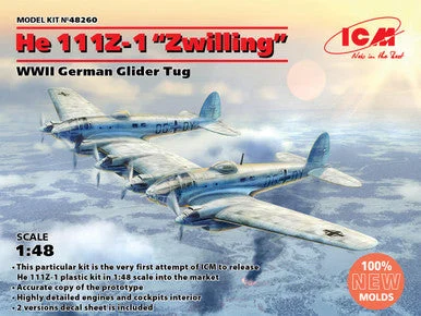 1/48 ICM He 111Z-1 Zwilling, WWII German Glider Tug