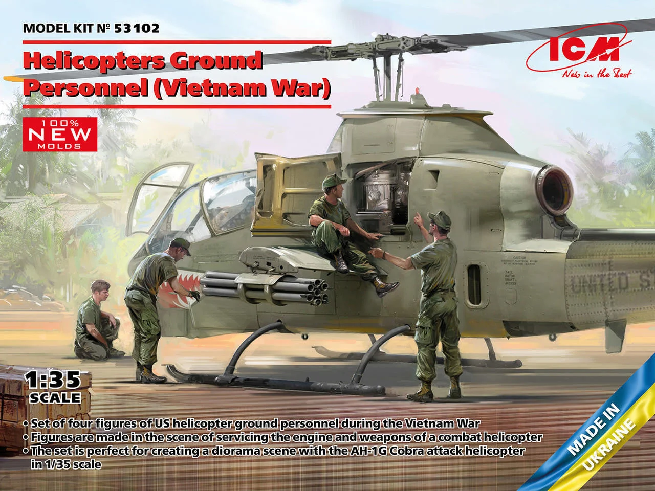 ICM Models 1/35 US Helicopter Pilots Figures for COBRA Plastic Model Kit