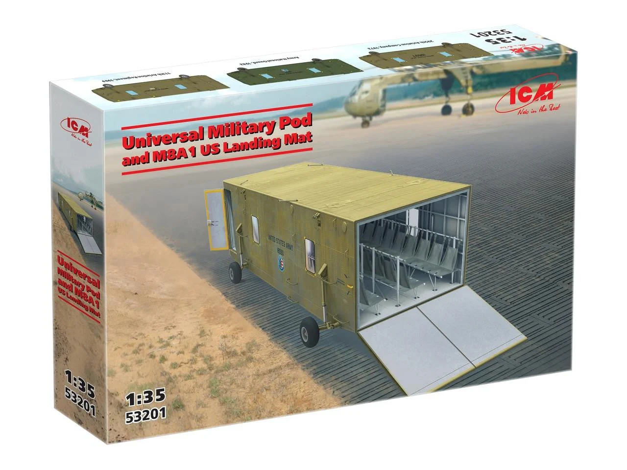 ICM Models 1/35 ICM Universal Military Pod & M8A1 US Landing Mat Plastic Model Kit