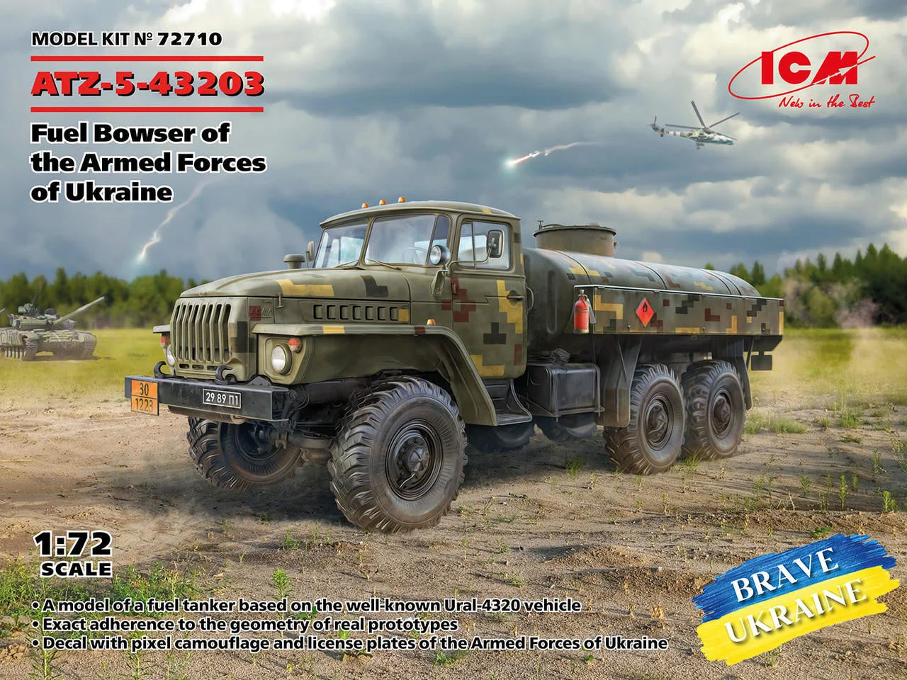 ICM Models 1/72 ICM ATZ-5-43203 Ukraine Fuel Truck Plastic Model Kit