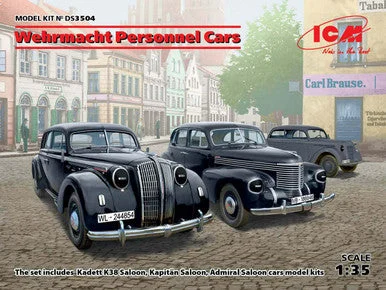 1/35 ICM Wehrmacht Cars (3 Kits) Kadett, Kapitan, Admiral Saloon - ICM Models