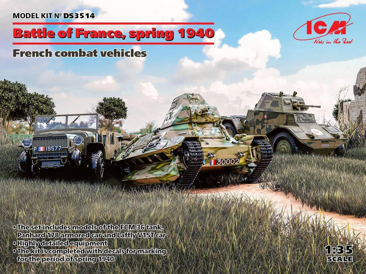 ICM Models 1/35 ICM Battle of France Spring 1940 French Combat Vehicles
