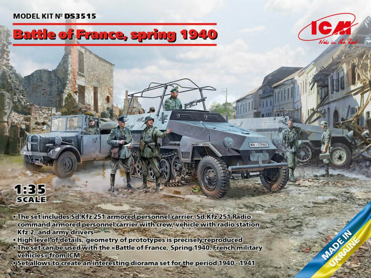 ICM Models 1/35 ICM Battle of France Spring 1940 Diorama Plastic Model Kit