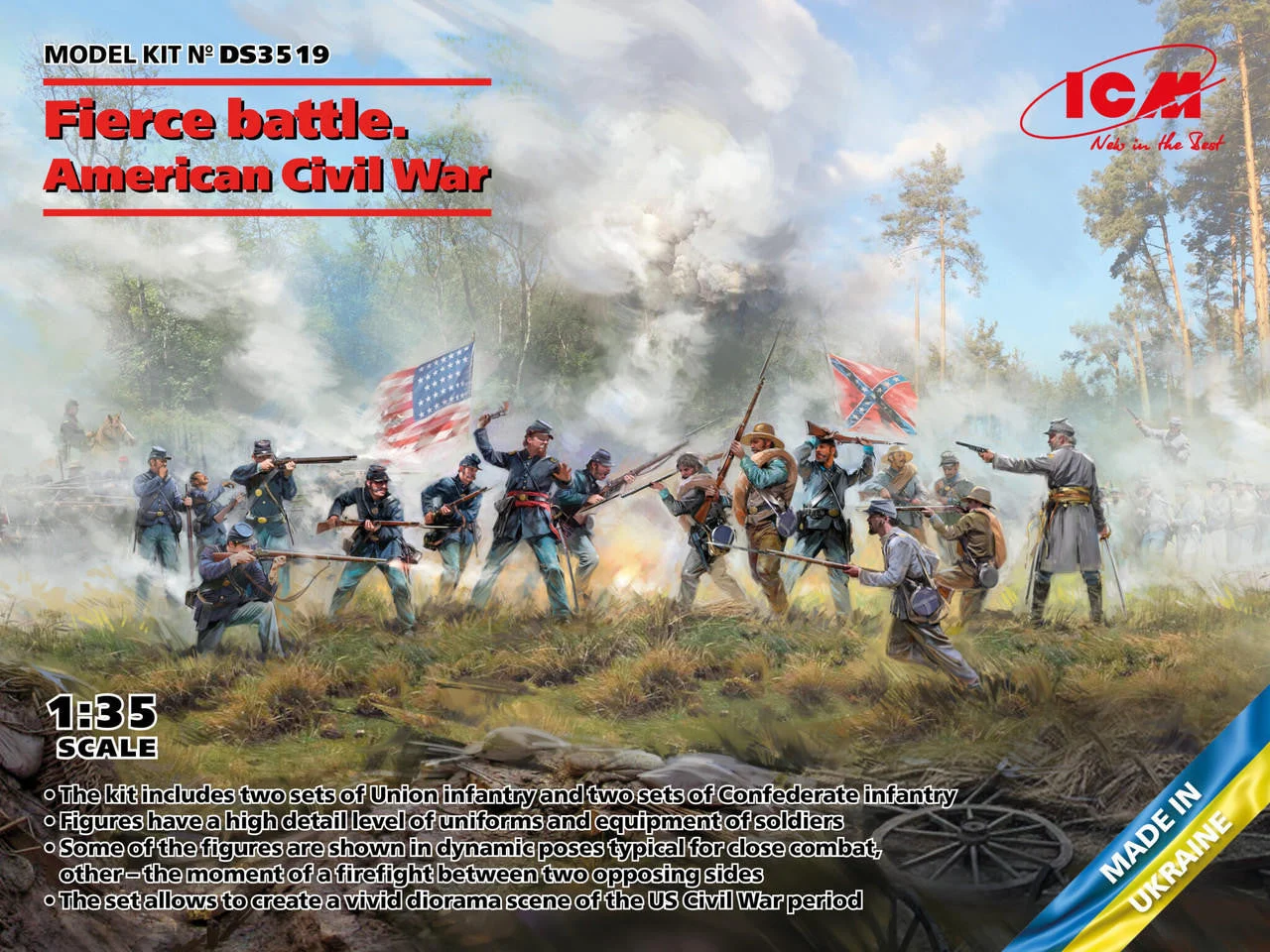 ICM Models 1/35 Fierce Battle American Civil War Diorama Figure Set