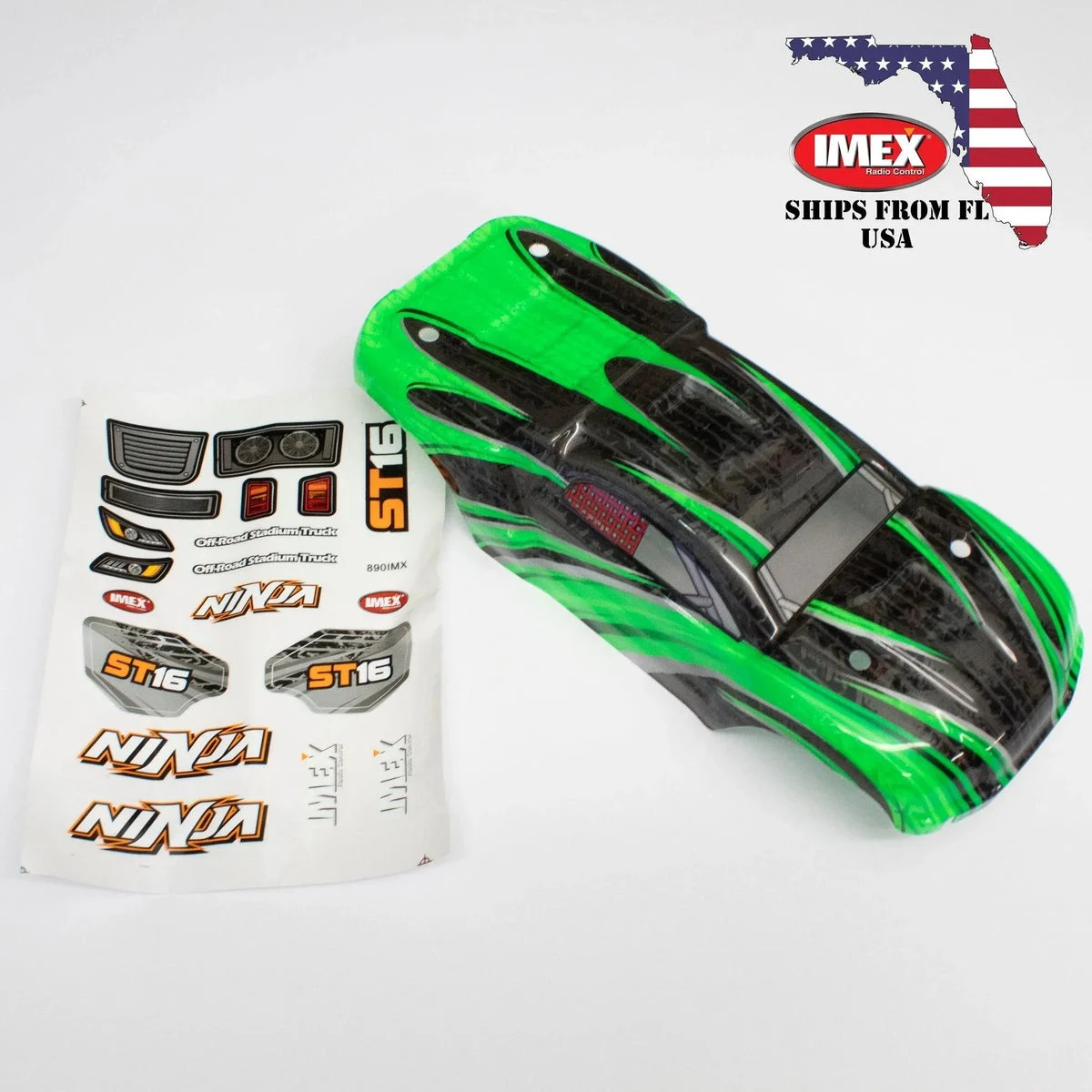 IMEX Ninja Truggy Body - Green 16924
