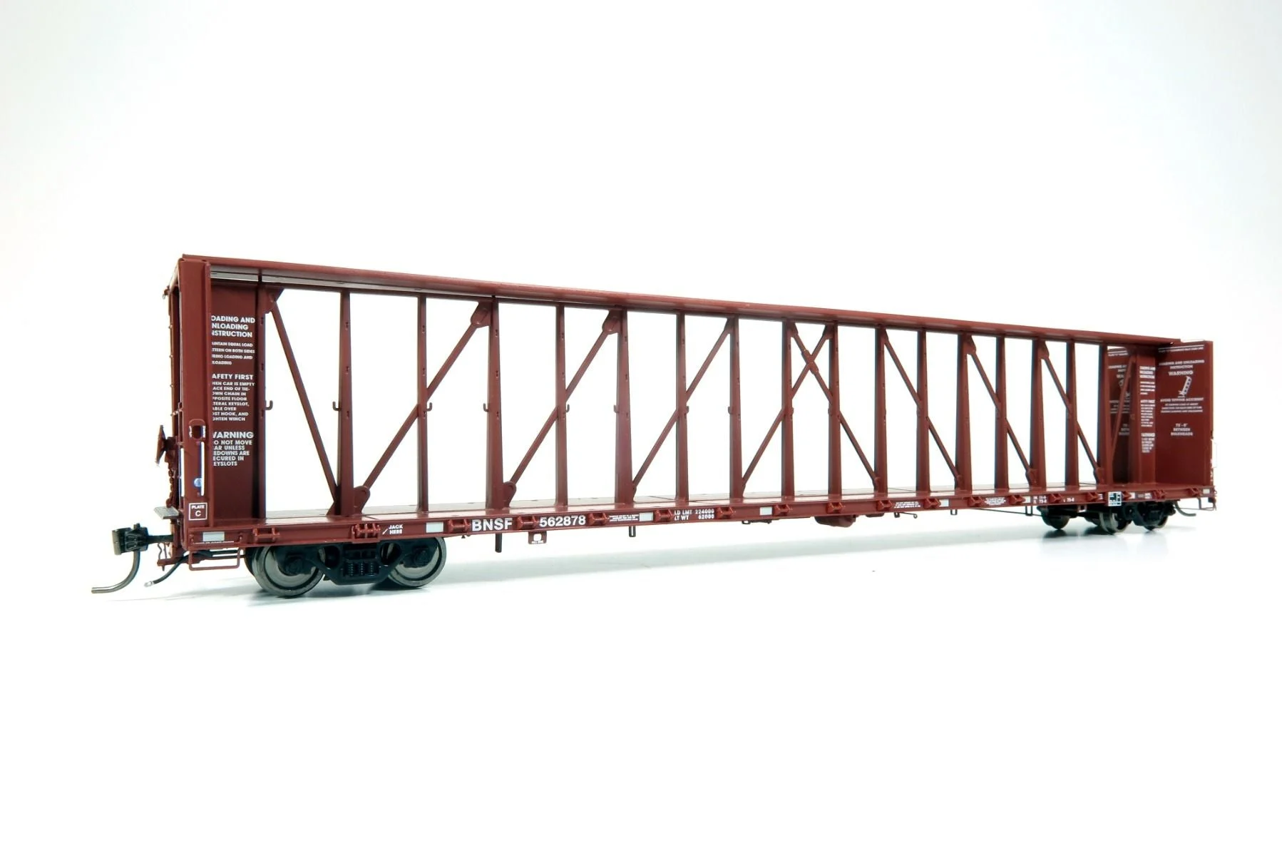 Rapido HO Scale BNSF Brown Centerbeam Flatcar #562960 - 174002A