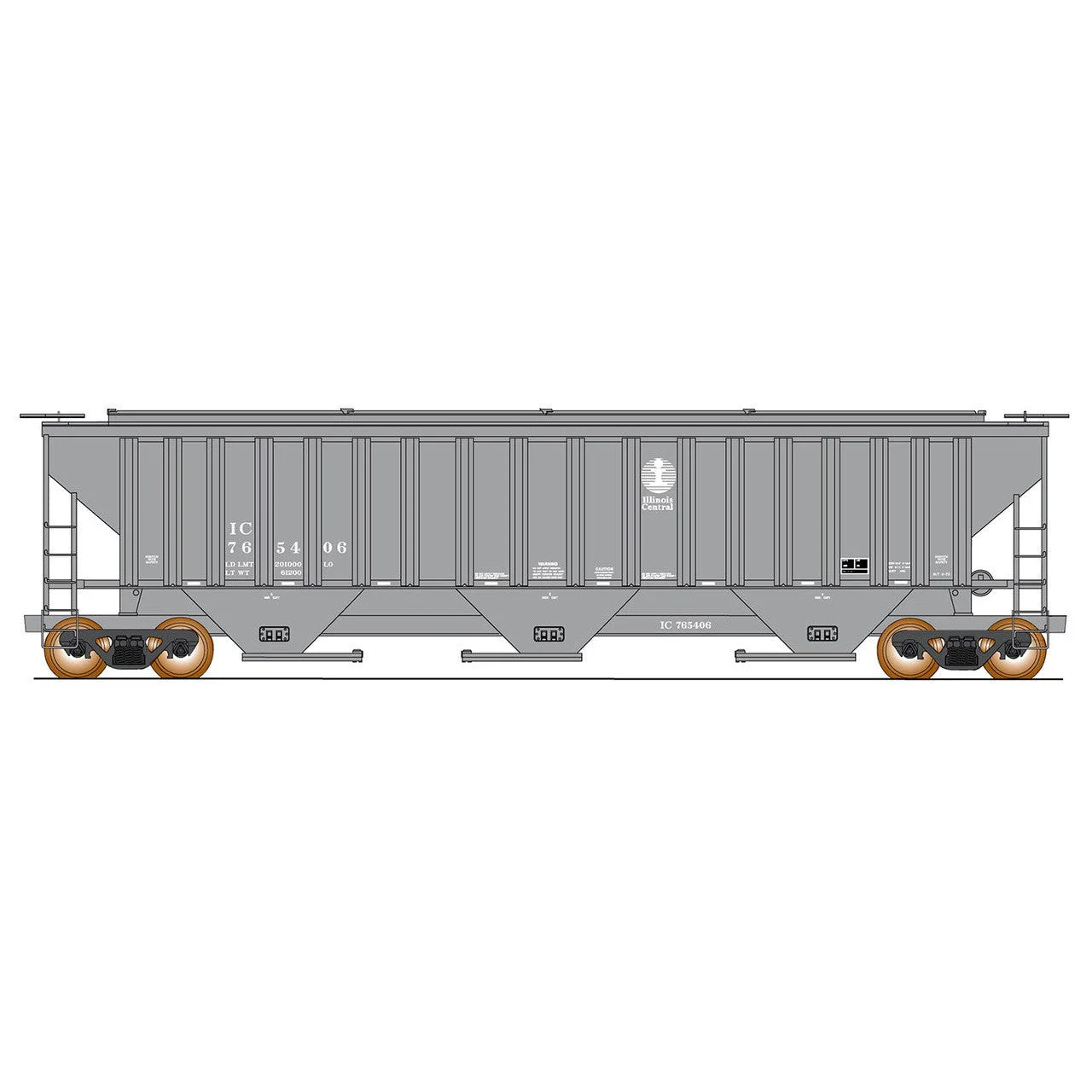 Intermountain HO Scale Illinois Central IC 4750 Covered Hopper 765443
