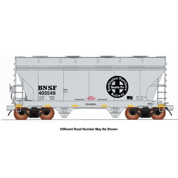 Intermountain HO Scale ACF Center Flow 2 Bay Covered Hopper BNSF #405549 "Round Logo" - 46544-03