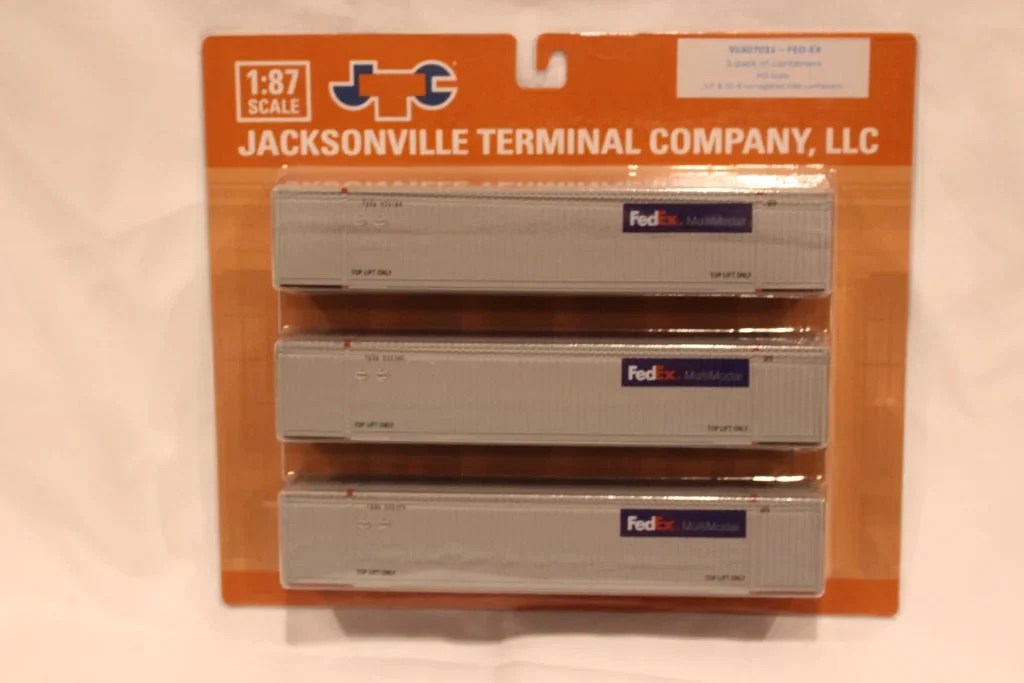Jacksonville Terminal HO Scale FedEx Multimodal 53' High Cube Containers 3-Pack Set 2 - JTC 95307032
