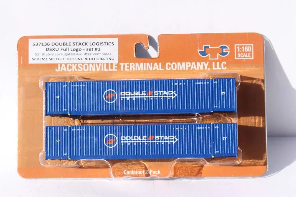 Jacksonville Terminal N Scale Double Stack Logistics 53' High Cube Containers - JTC 537136