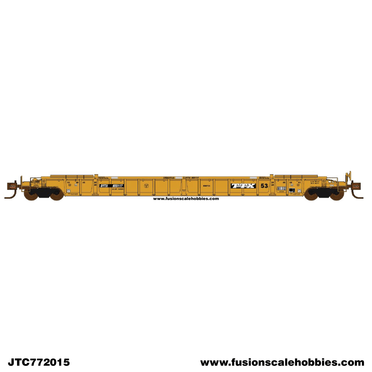Jacksonville Terminal N Scale DTTX NSC Class NWF13 - 17 Post, 3 silver stripes TTX 655119 53' Well Car - JTC 772015