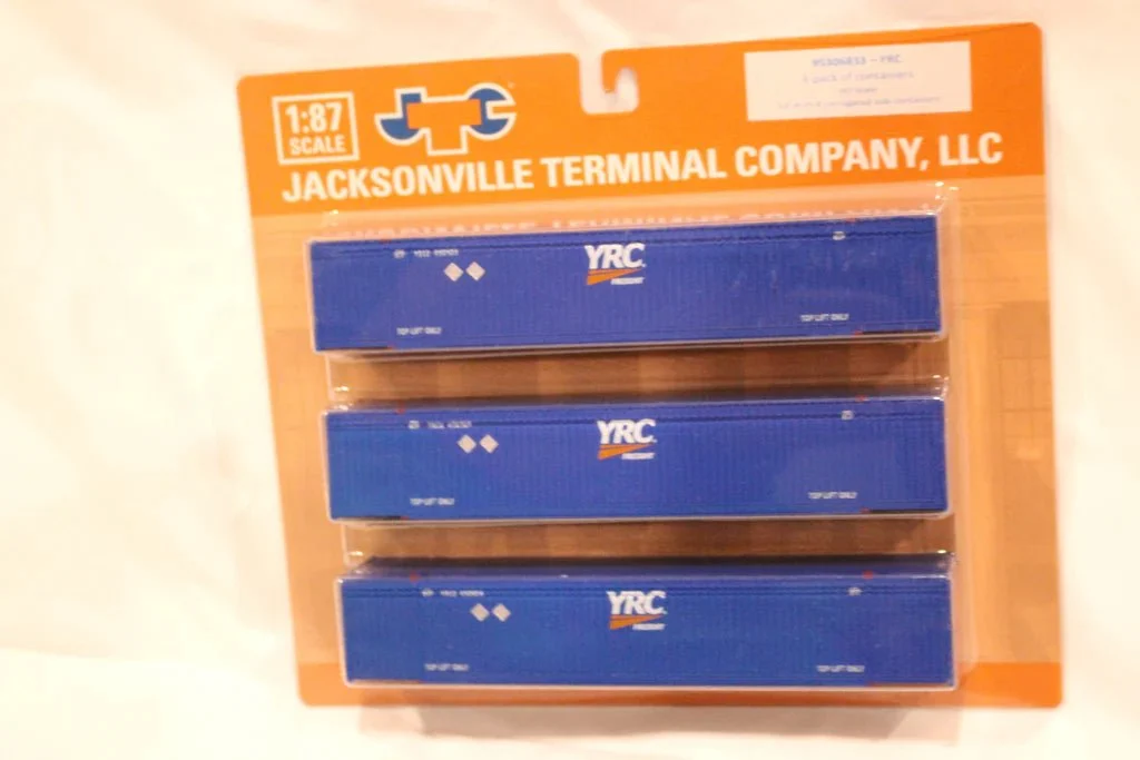 Jacksonville Terminal HO Scale YRC 53' High Cube Containers 3-Pack Set 1 - JTC 95306831