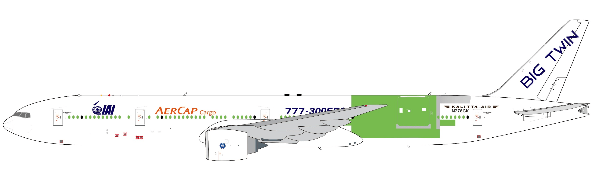 JC Wings LH2CKS457A 1:200 Kalitta Air Boeing 777-300ER(SF) N778CK (Flaps Down)