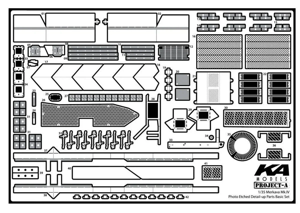1/35 KA Models MERKAVA MK.IV Photo Etch Detail Set - BASIC