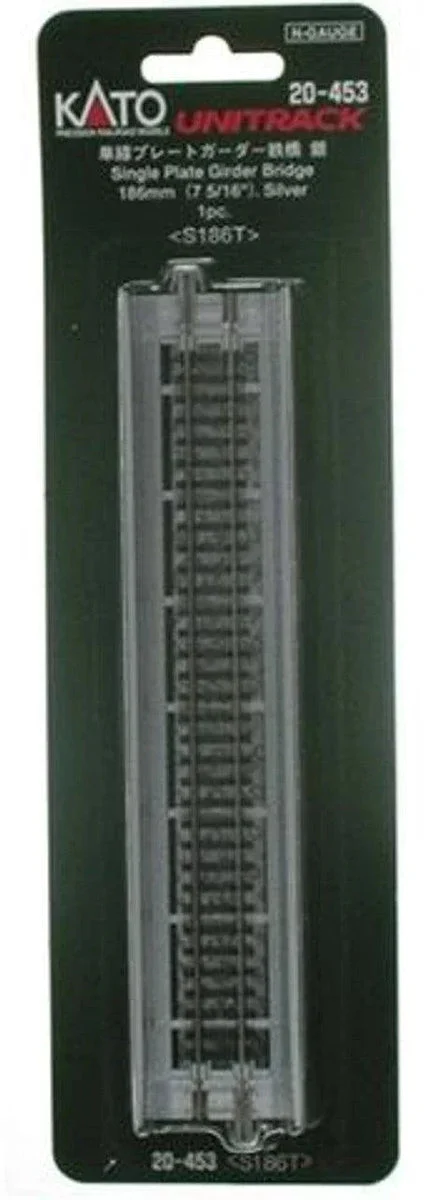 N Kato 186mm (7 5/16") Single Track Plate Girder Bridge, Silver 20453
