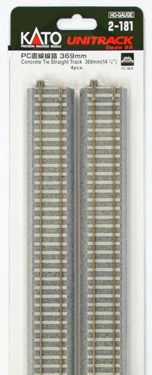 HO Kato 369mm (14 1/2") Concrete Tie Straight Track 4 pcs 2181