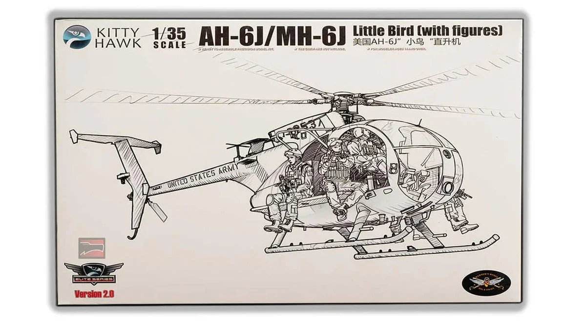 1/35 Kitty Hawk AH-6J/MH-6J Little Bird (with figures) Plastic Model Kit