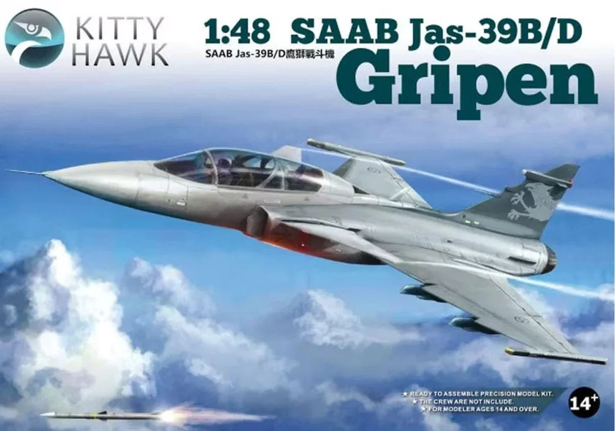 1/48 Kitty Hawk Jas-39B/D Gripen Plastic Model Kit