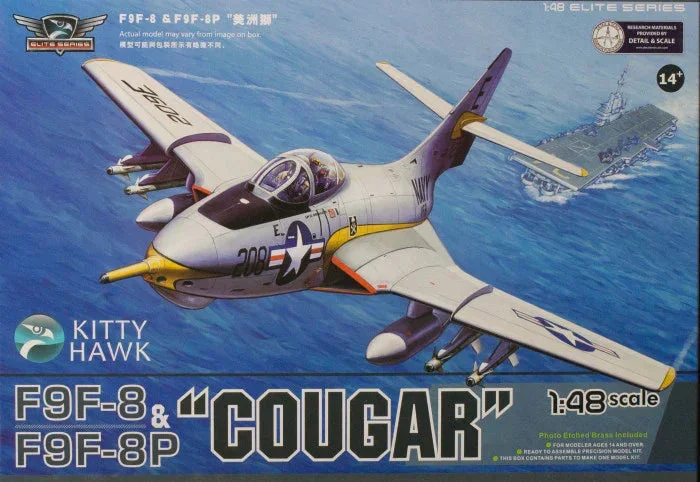 1/48 Kitty Hawk F9F-8/F9F-8P "Cougar" (2 in 1) Plastic Model Kit