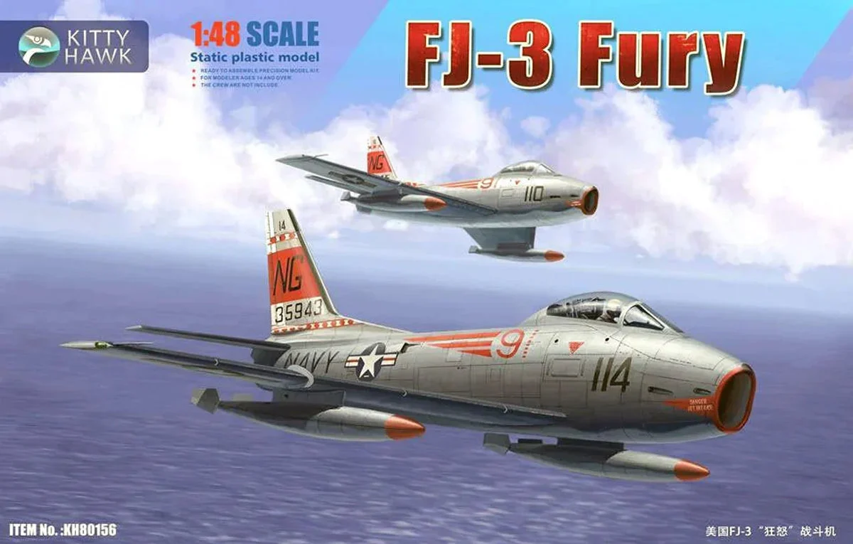 1/48 Kitty Hawk FJ-3 Fury Plastic Model Kit