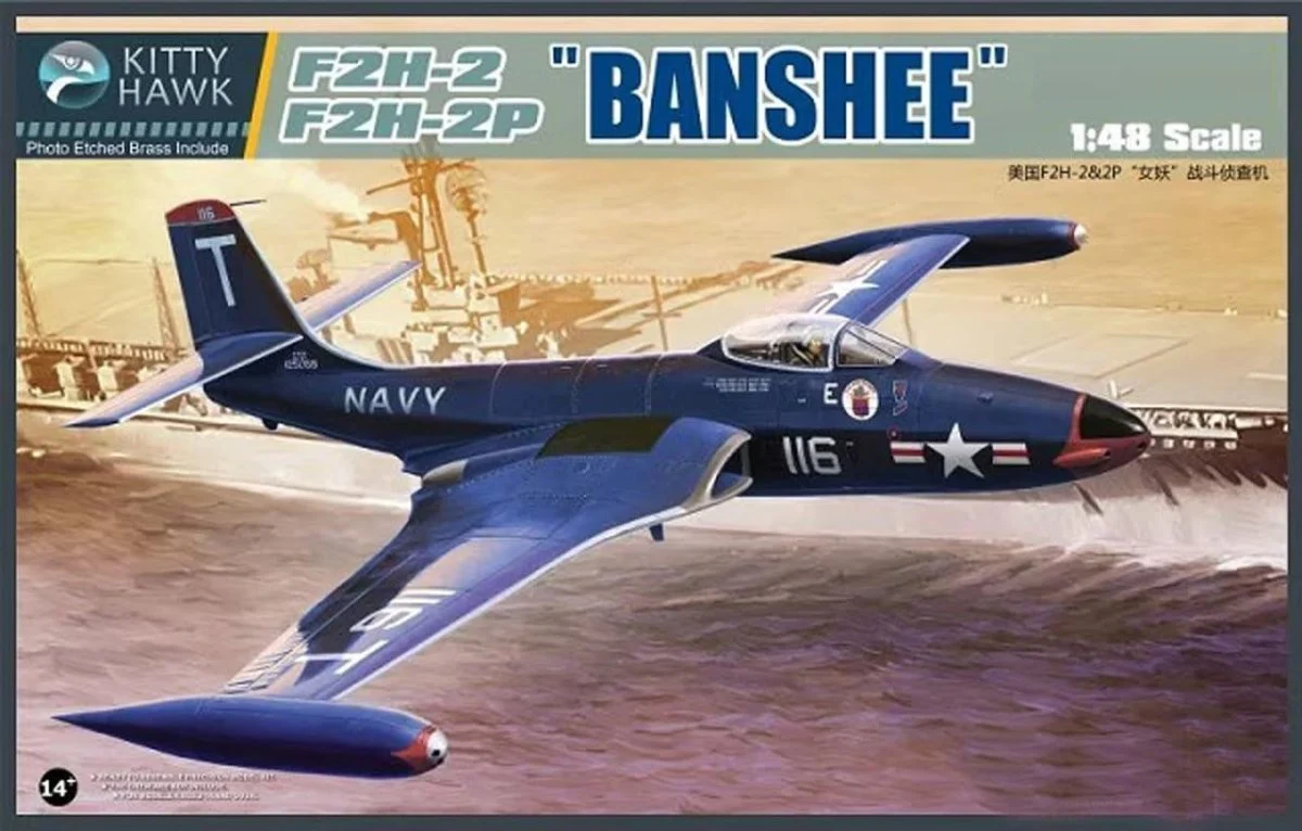 Kitty Hawk 1/48 Kitty Hawk F2H-2 / F2H-2P Banshee Plastic Model Kit