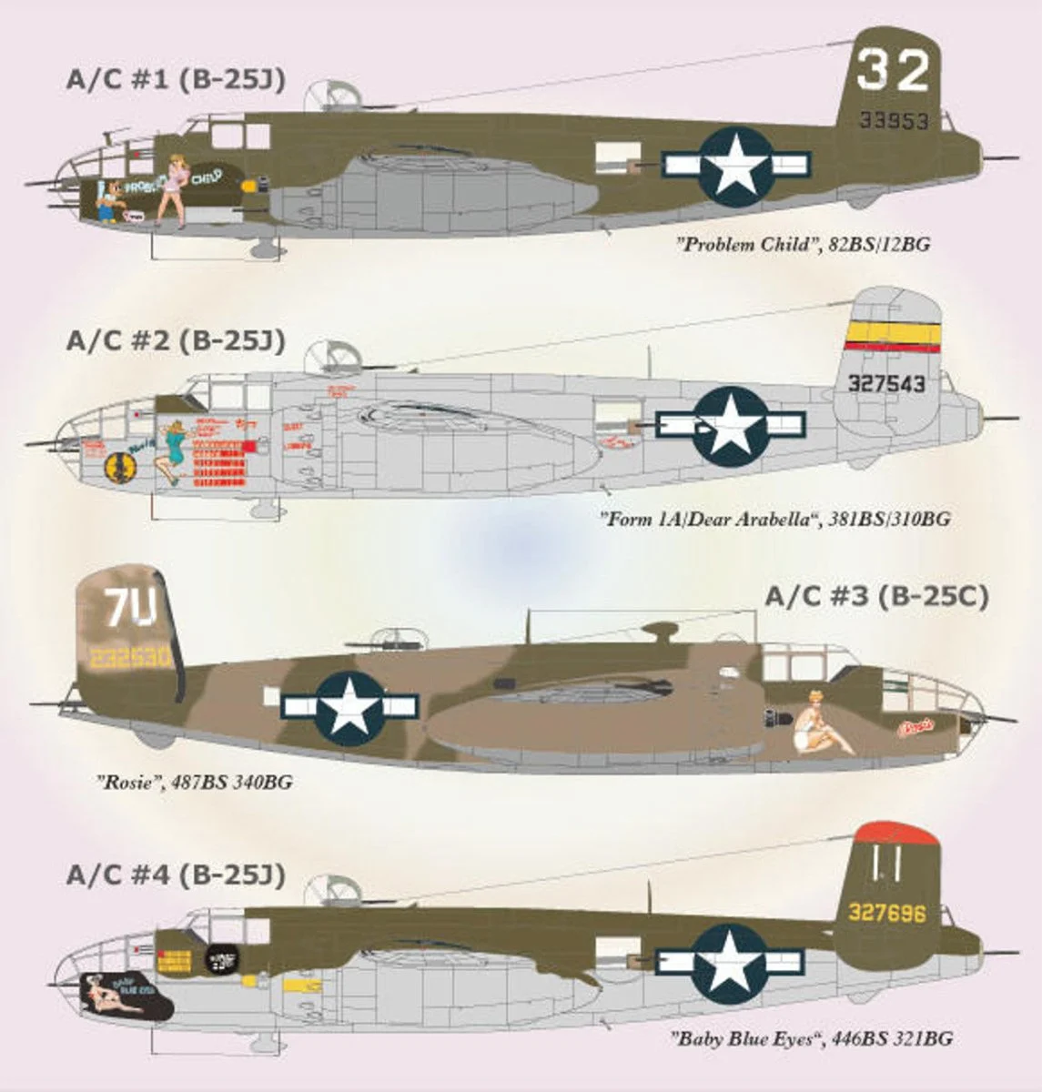 Lifelike Decals 1/72 Lifelike Decals B-25 Mitchell p-3