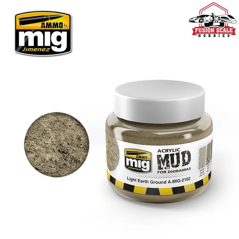 Ammo Mig Jimenez Light Earth Ground Acrylic Mud 250ml Jar AMIG2102