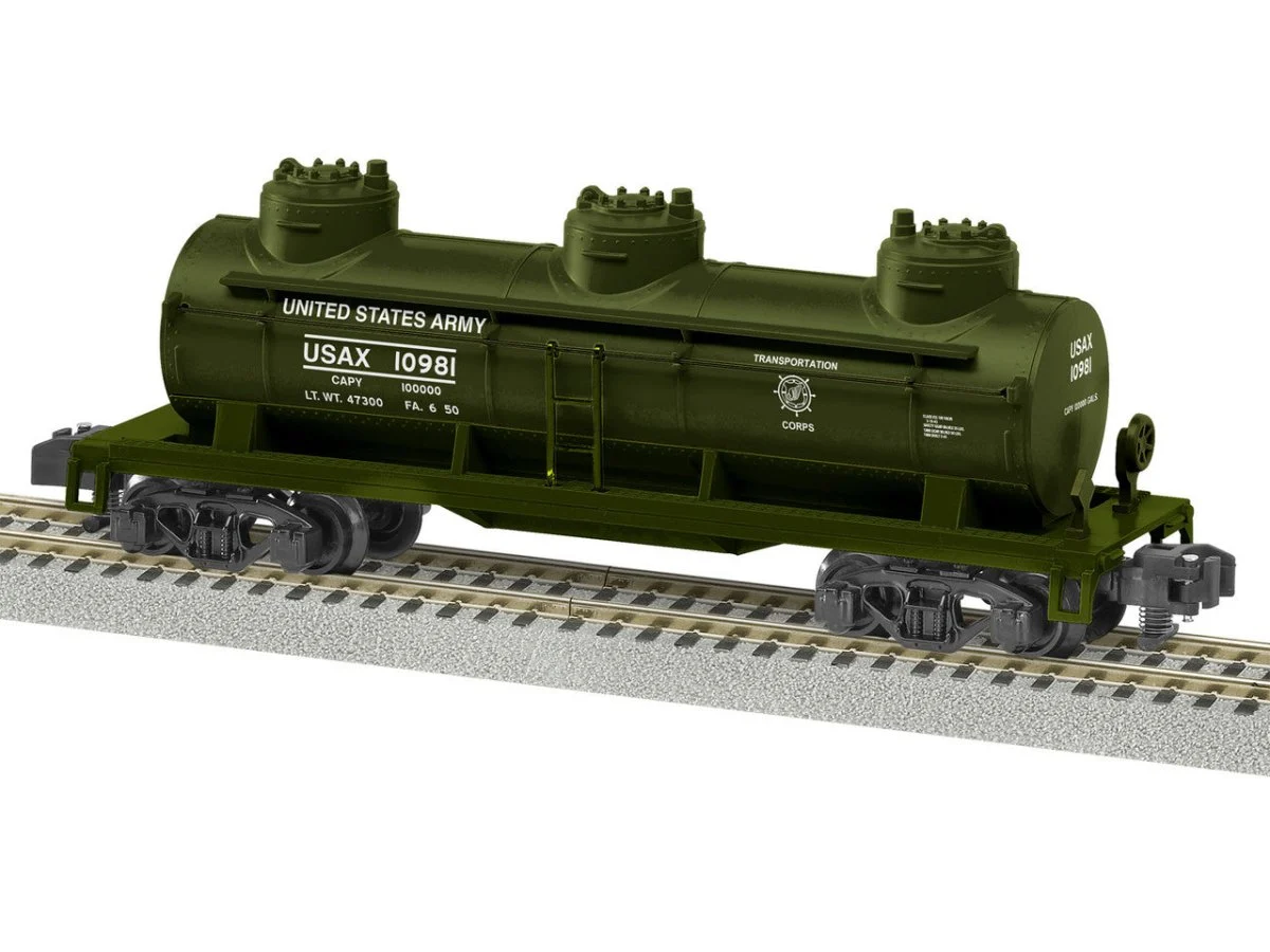 Lionel 2219200 S Scale US Army 3-Dome Tankcar #10981 - A/F