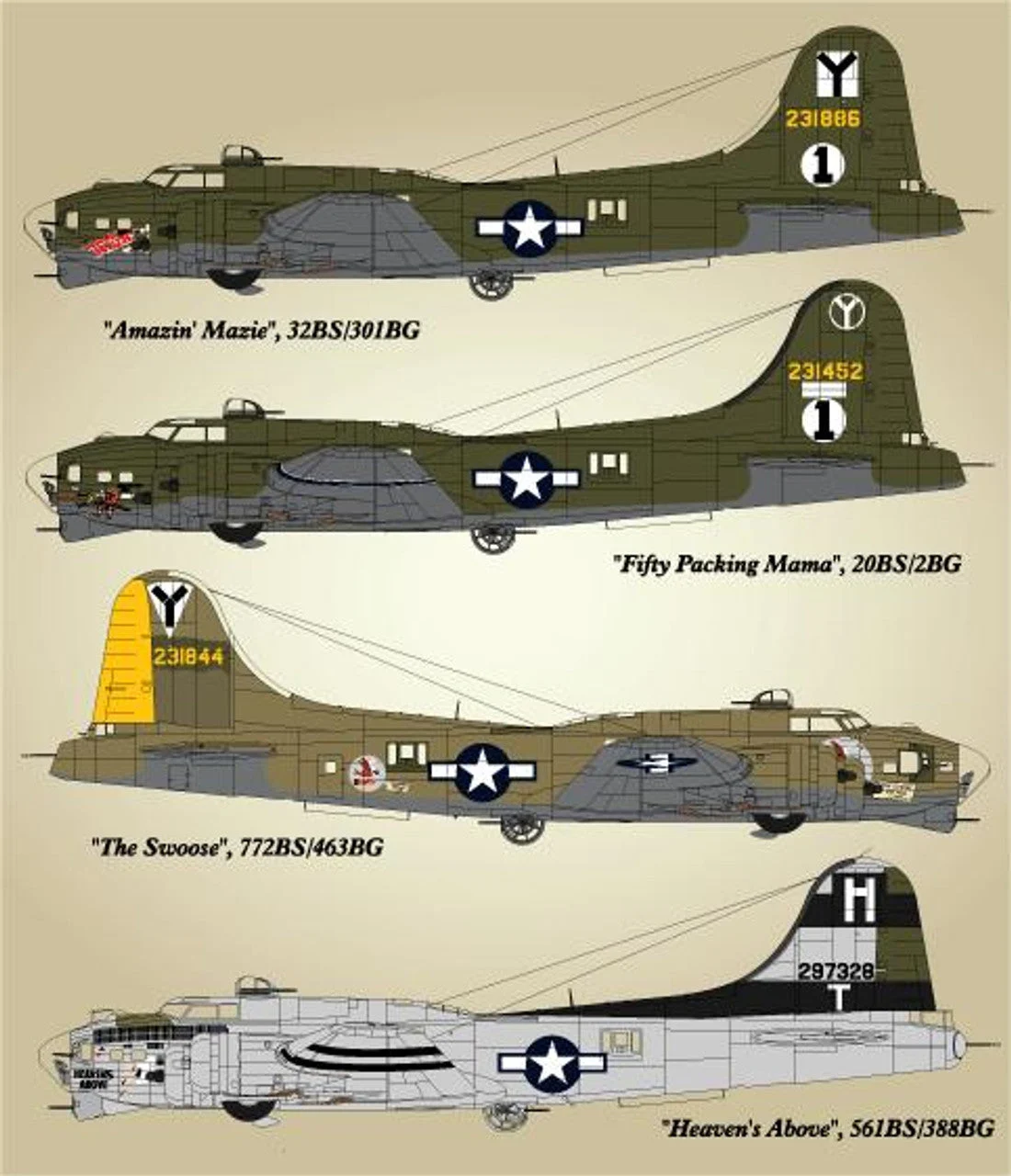 Lifelike Decals 1/72 Lifelike Decals B-17 p-2