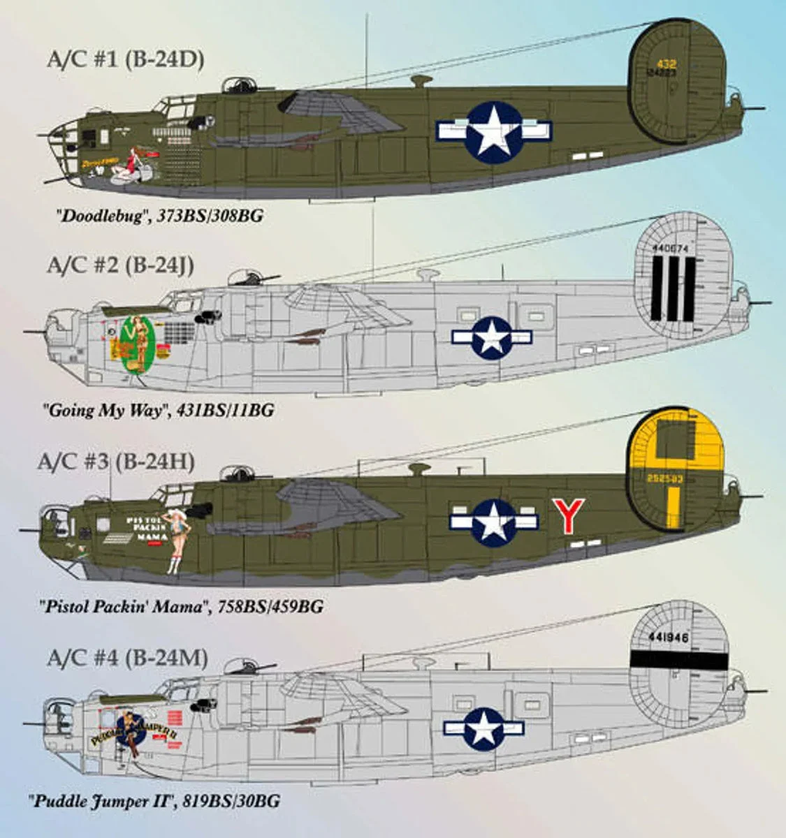 1/72 Lifelike Decals B-24 Liberator p-3