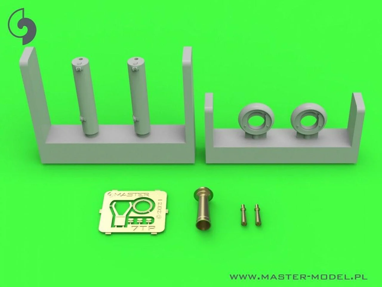 Master Model 1/35 Model Polish light tank 7TP - twin turret - MG wz.30 (unarmored gun barrel) & signal horn (for IBG kit)