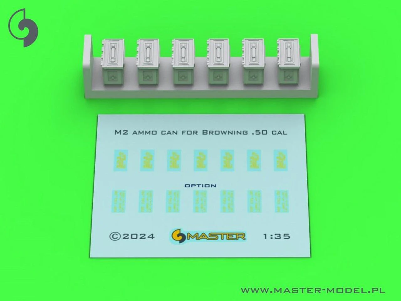 Master Model 1/35 Master Model ZAMKNI?TE / M2ammunition cans for Browning M2 .50 cal machine gun - WWII version (6 pcs) -CLOSED