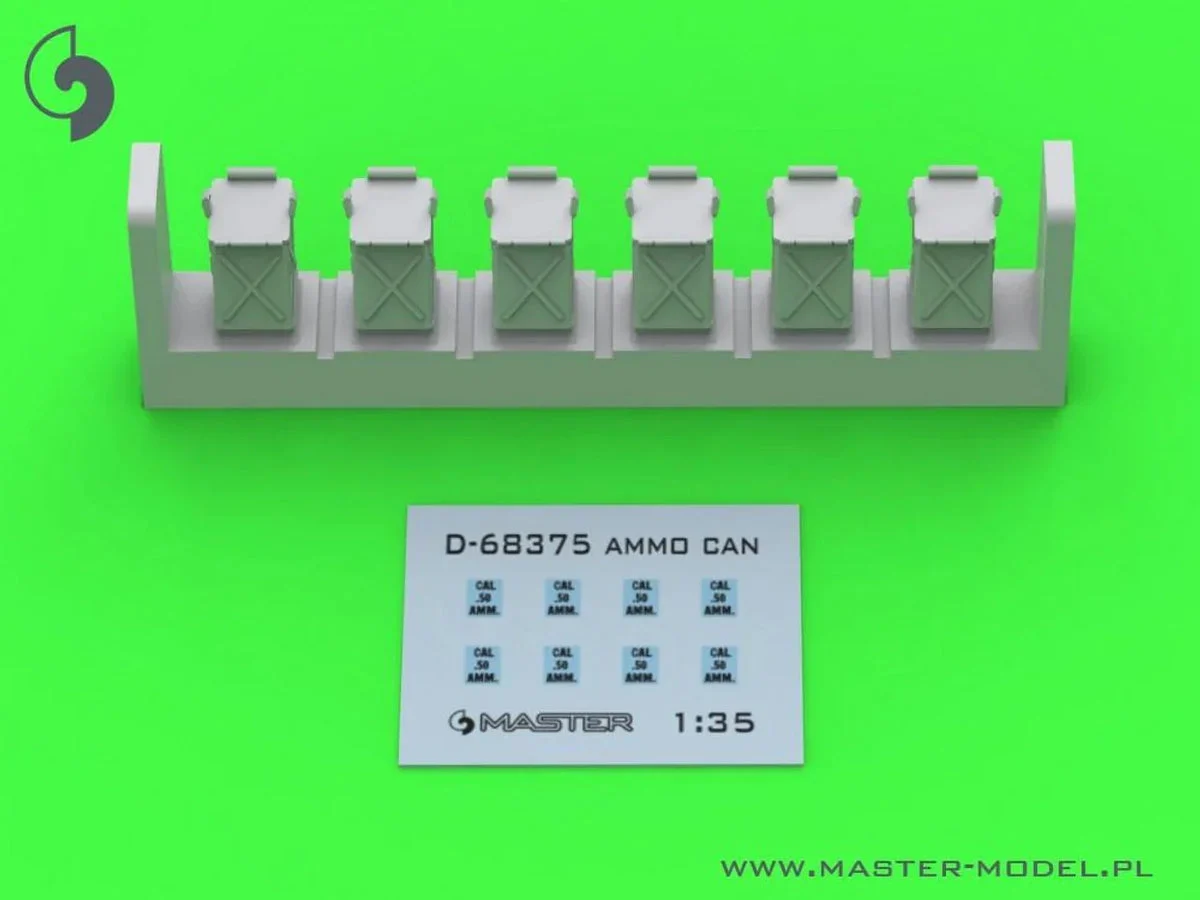 1/35 Master Model Early small (50 round) ammunition cans (D68375) for Browning M2HB .50 cal machine gun (6 pcs) - CLOSED