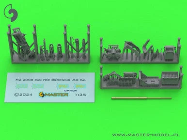 1/35 Master Model Browning M2HB .50 cal (12,7mm) - for M49 Ring Mount (D40721 carriage / D40733 cradle / D40731 fixed ammo can or D90078 tray)
