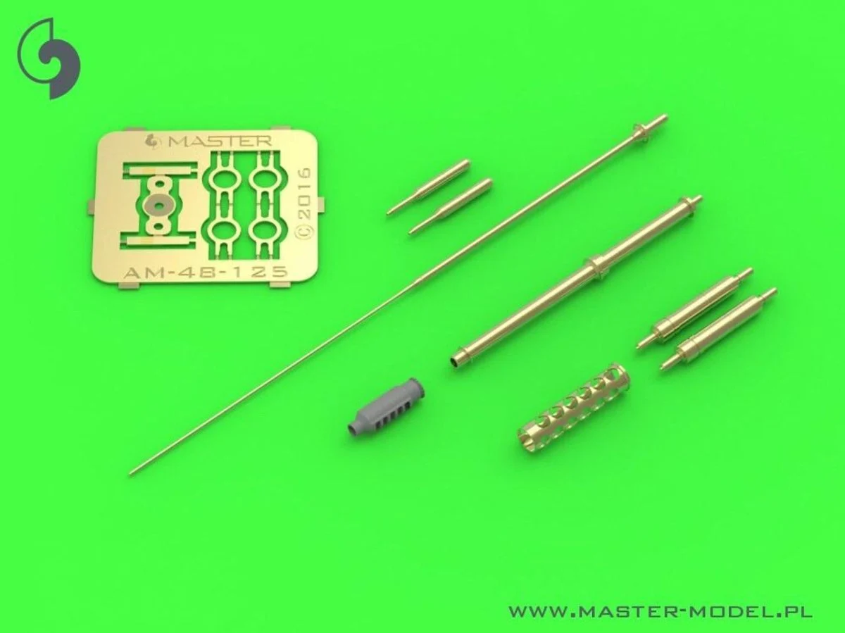 Master Model 1/48 Master Model AH-64 Apache - M230 Chain Gun barrel (30mm) Pitot Tubes and tail antenna (resin PE and turned parts)