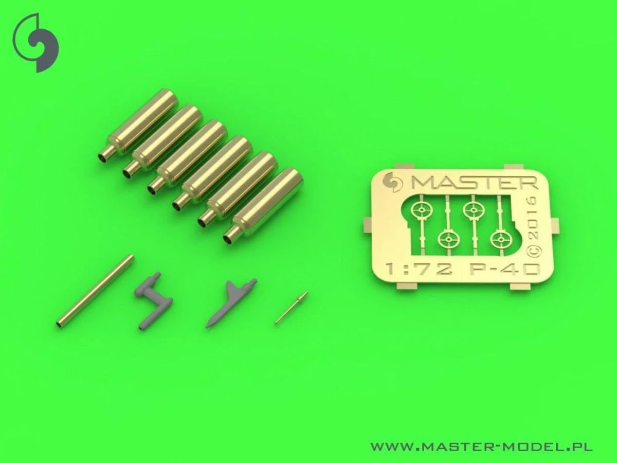 Master Model 1/72 Master Model Curtiss P-40 E - N - details set - Browning .50 blast tubes gunsight and Pitot Tube