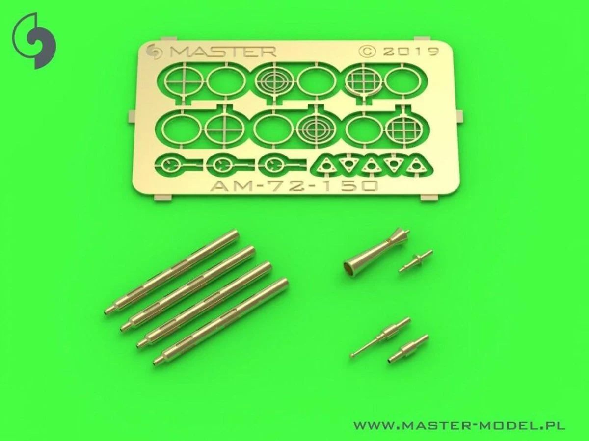 Master Model 1/72 Master Model PZL P11a/b/c - details set - wz. 33 machine gun barrels gunsight and Venturi Tube