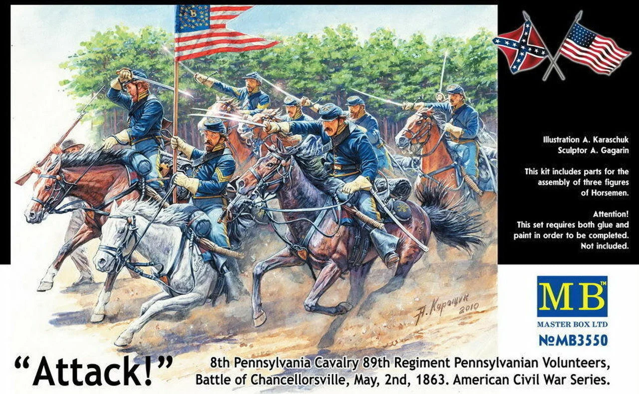 Master Box LTD 1/35 Box Civil War 8th Pennsylvania Cavalry 89th Regiment Figure Set