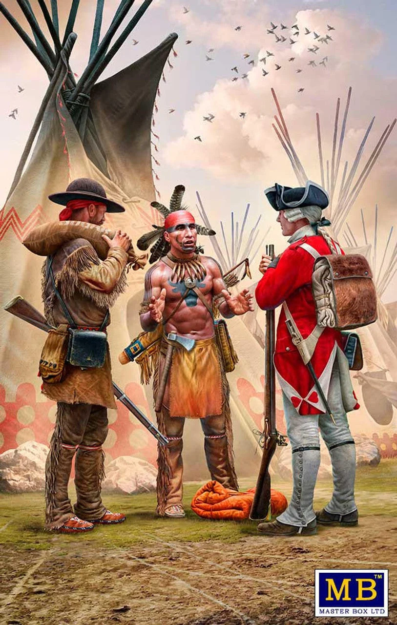 Master Box LTD 1/35 Box Fair Exchange Indian, British Soldier & Trapper XVIII Century