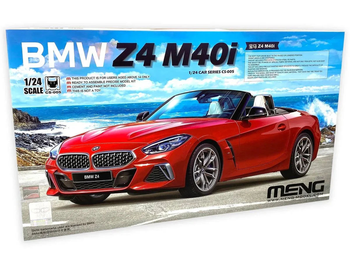 1/24 Meng BMW Z4 M40i Roadster Plastic Car Model Kit - Meng Models