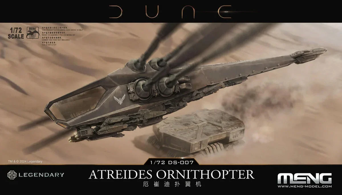 1/72 Meng Dune Atreides Ornithopter Plastic Model Kit - Meng Models