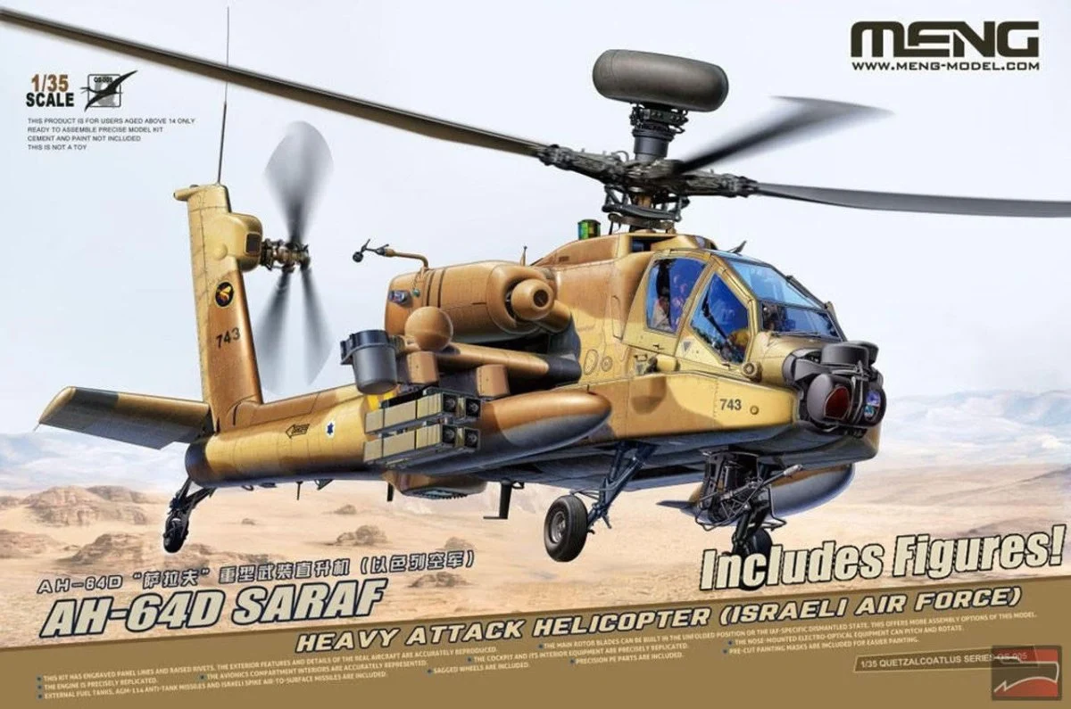 Meng 1/35 Meng Model AH-64D Saraf Helicopter w/Figures