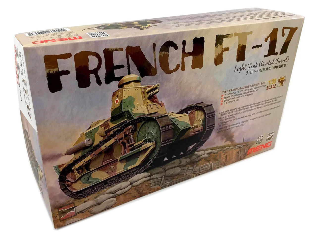 Meng 1/35 Meng FRENCH FT-17 LIGHT TANK (RIVETED TURRET)