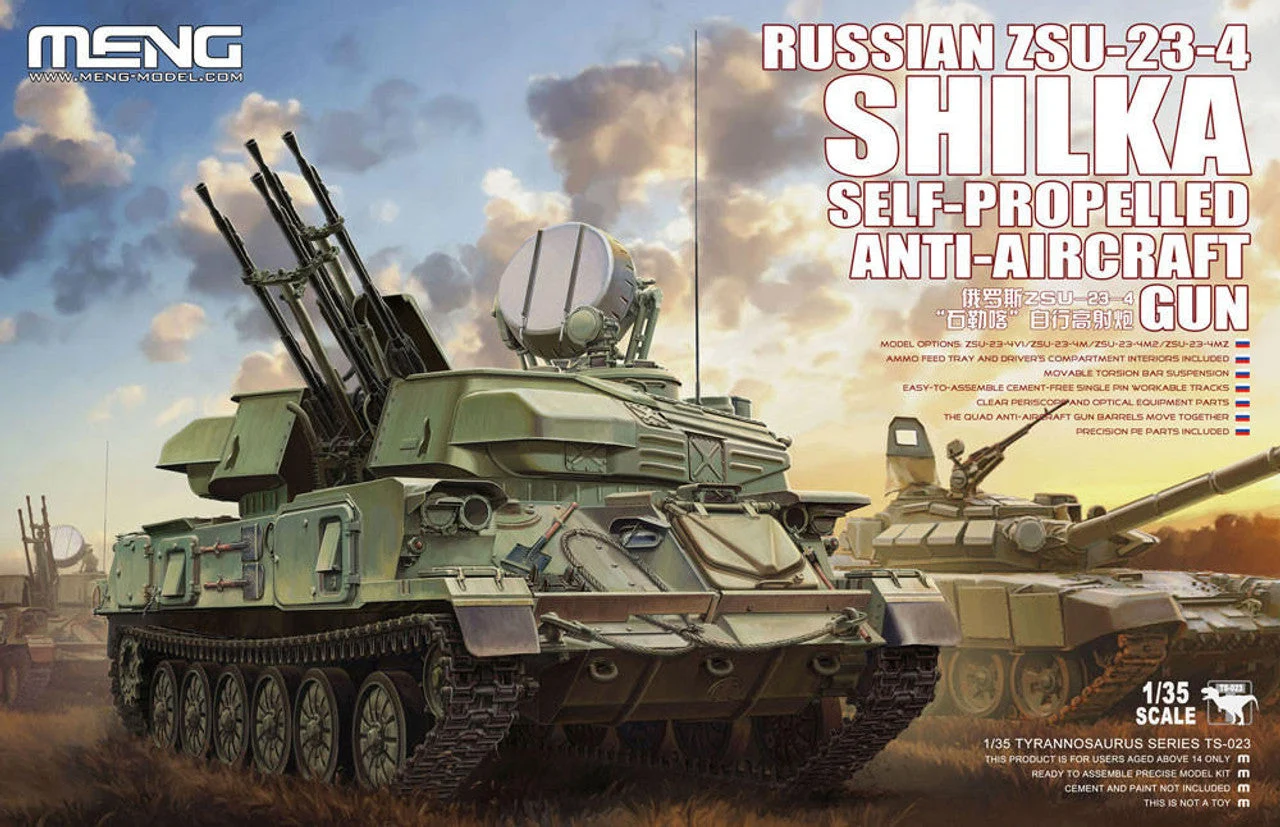 Meng 1/35 Meng Russian ZSU23-4 Shilka Self-Propelled Anti-Aircraft Weapon System Vehicle